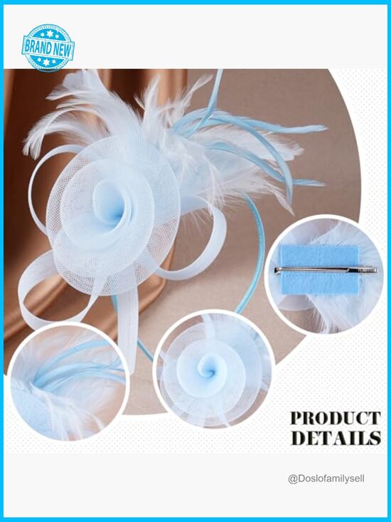 Victorian Feather Fascinator Hat Derby Tea Party Headpiece Hairpin Clip main image 4